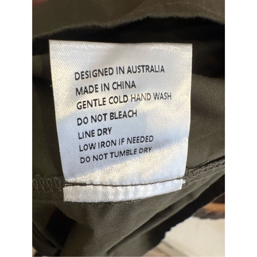MAYE Corinne Shirtdress NWT Khaki Olive Cotton Midi A-Line Button Front S - Picture 5 of 6